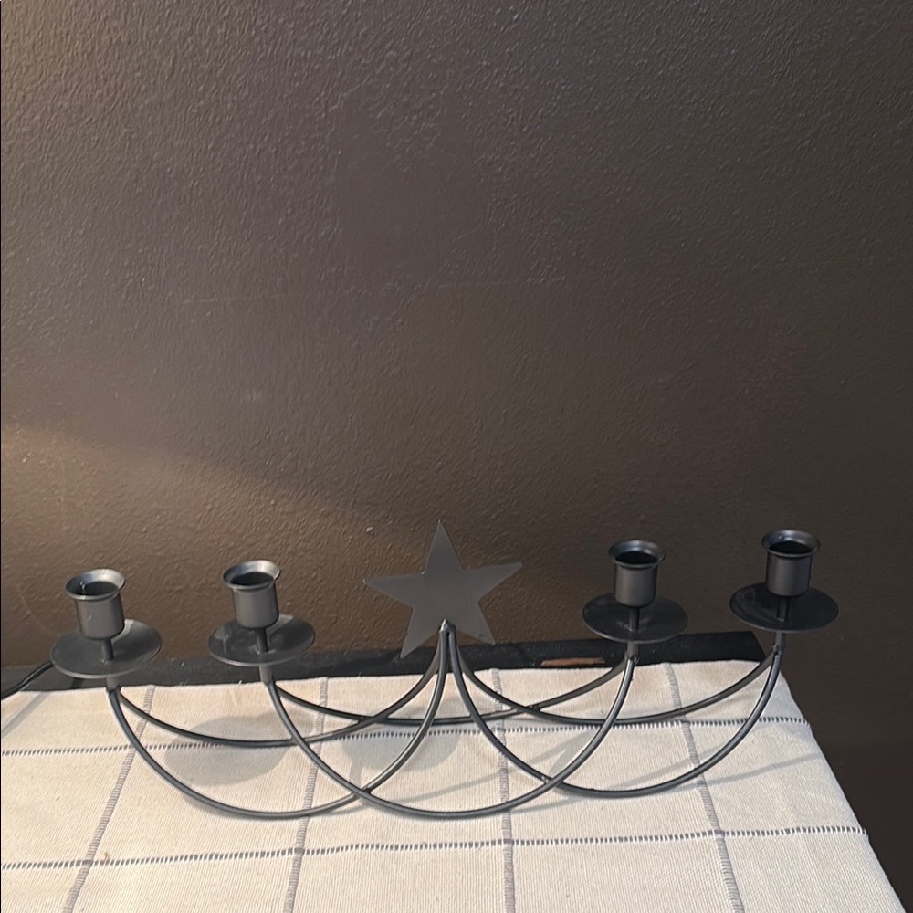 Brown Texas Star Metal Candelabra